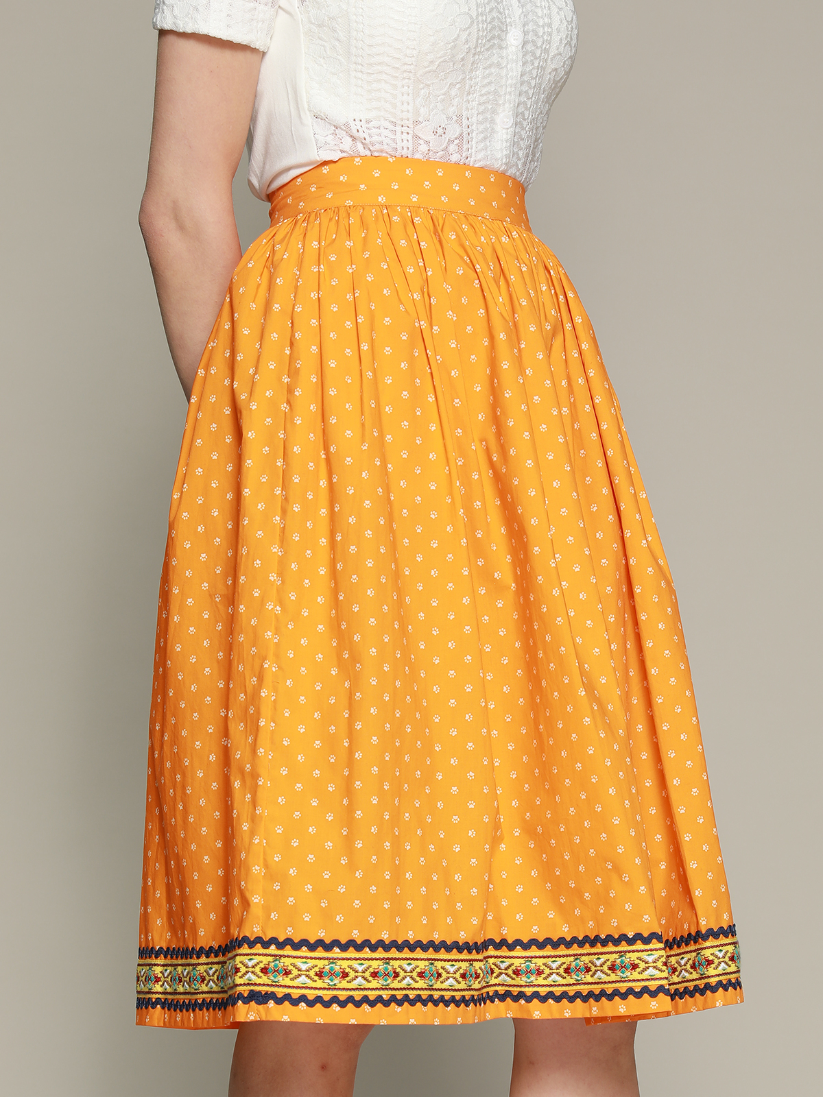 Elegantes Midi Dirndl in Gelb