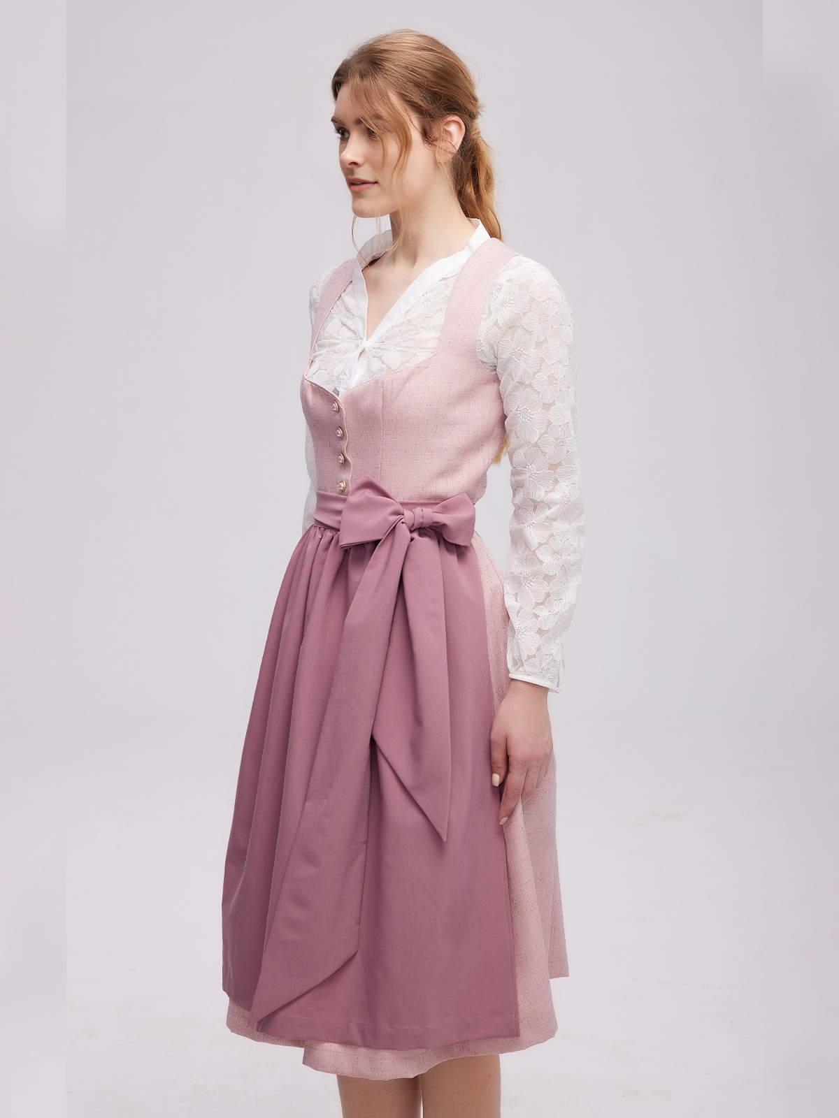 Dirndl Grün mit rosa Akzenten