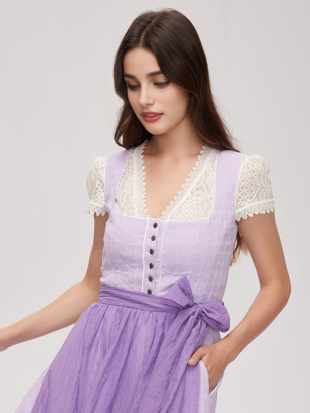 Dirndl Wildleder in Lila