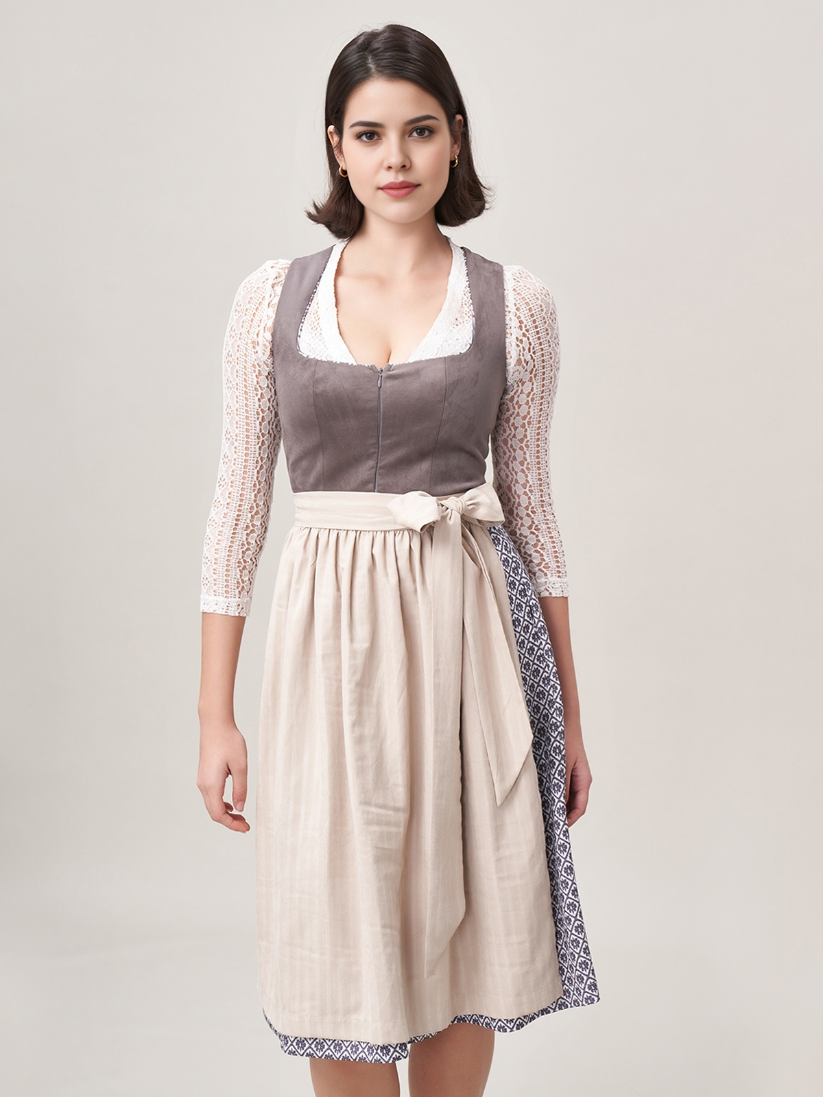 Elegantes blaues Dirndl mit Schürze